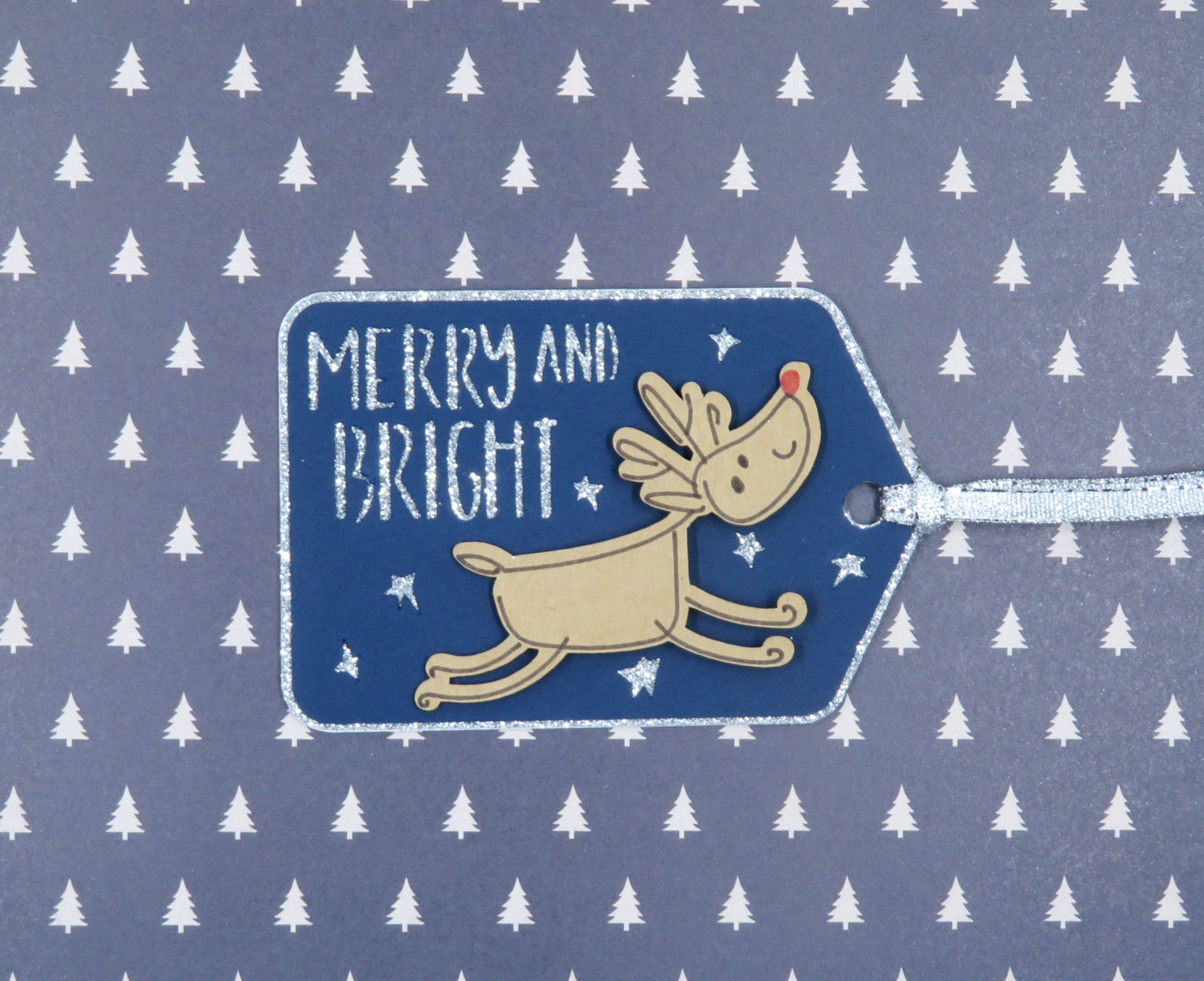 Merry and Bright Rudolph Reindeer Gift Tag