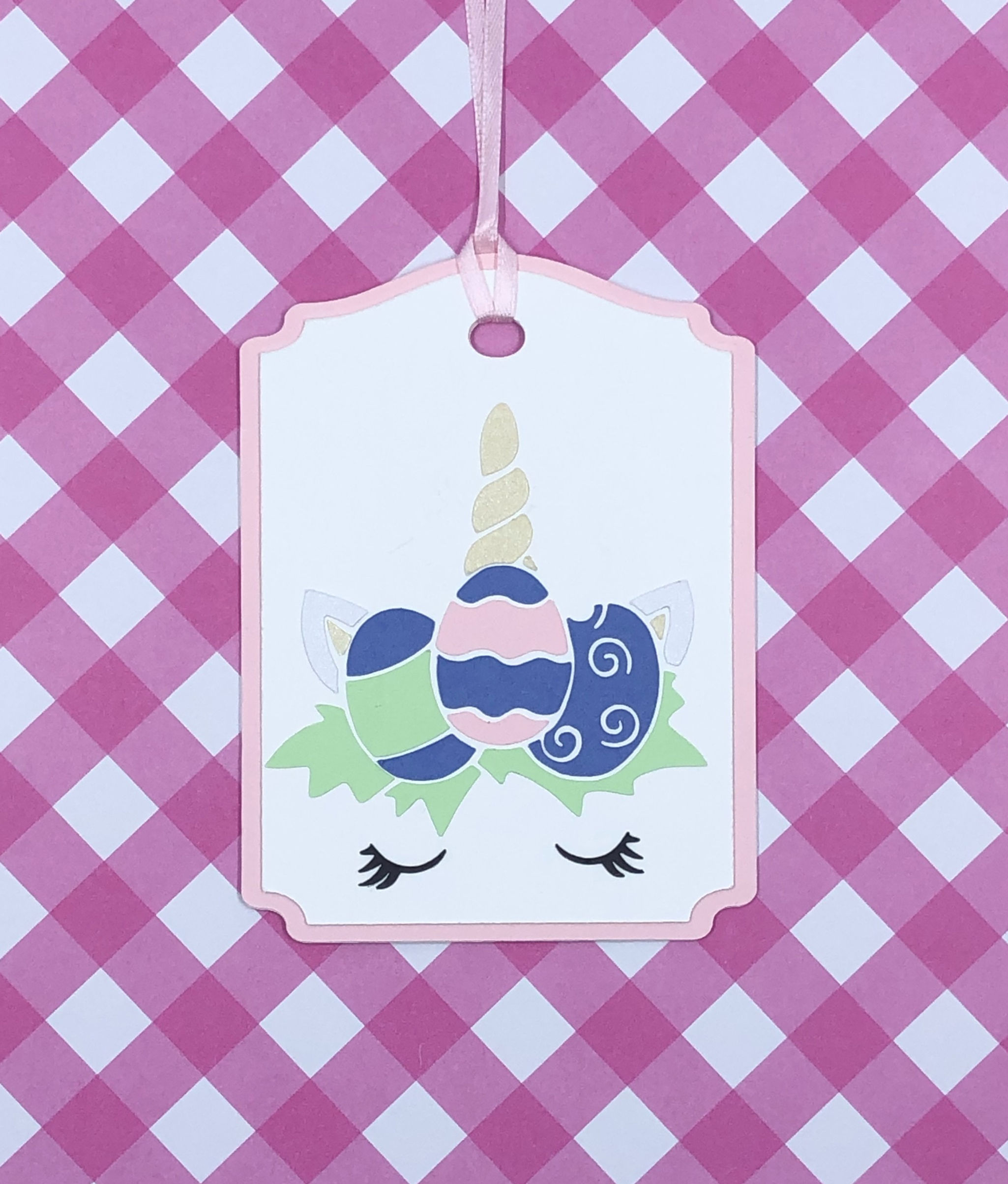 Easter Unicorn Face Gift Tag