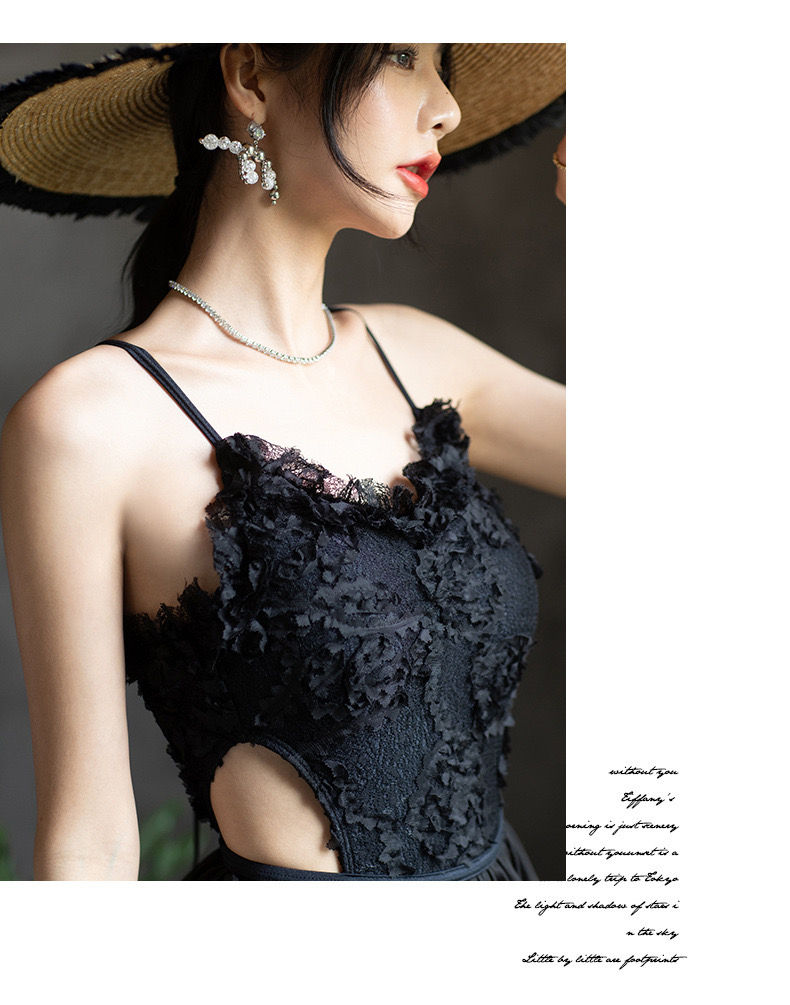 縮圖：Cutout Waist Strappy One-Piece Swim Dress