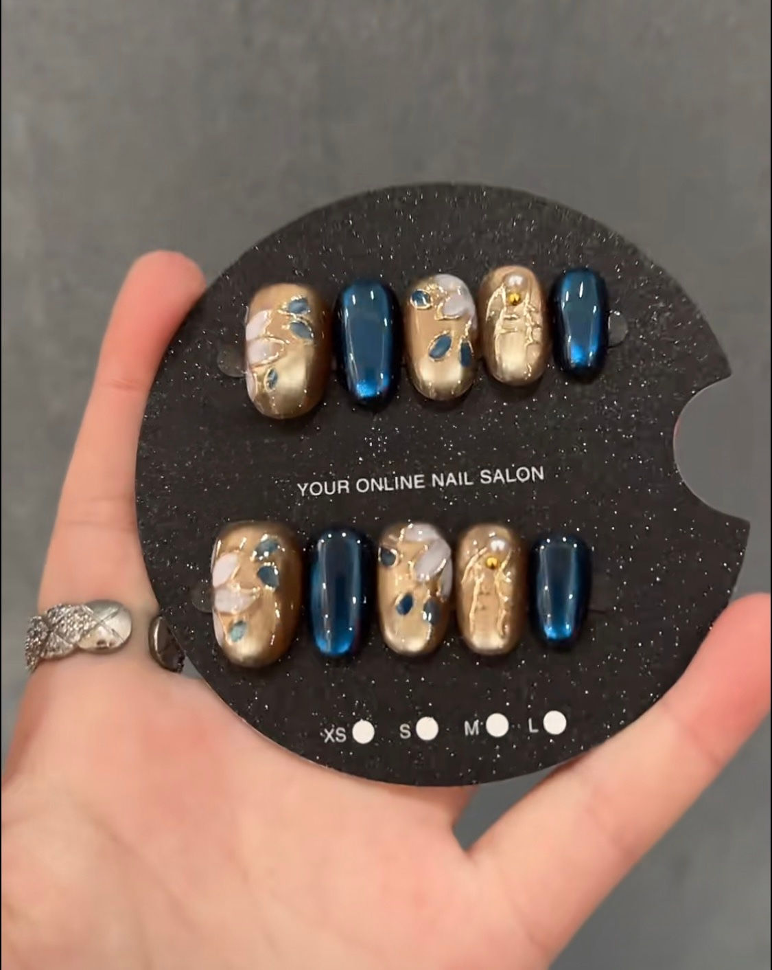 Flower Blossom Mixed Color Short Oval Press-On Nails