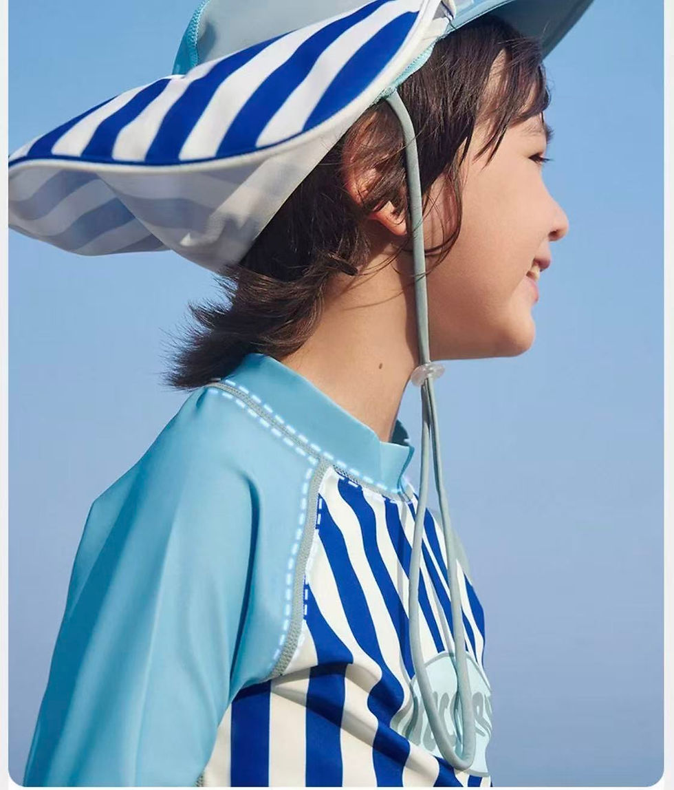 Thumbnail: Coastal Adventure Set | Navy & Sky Blue Striped Kids' S... | Women's Swimwear NZ