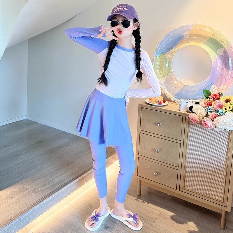 Thumbnail: (Shorts) Stylish &amp; Practical Long Sleeve Swimwear for Girls