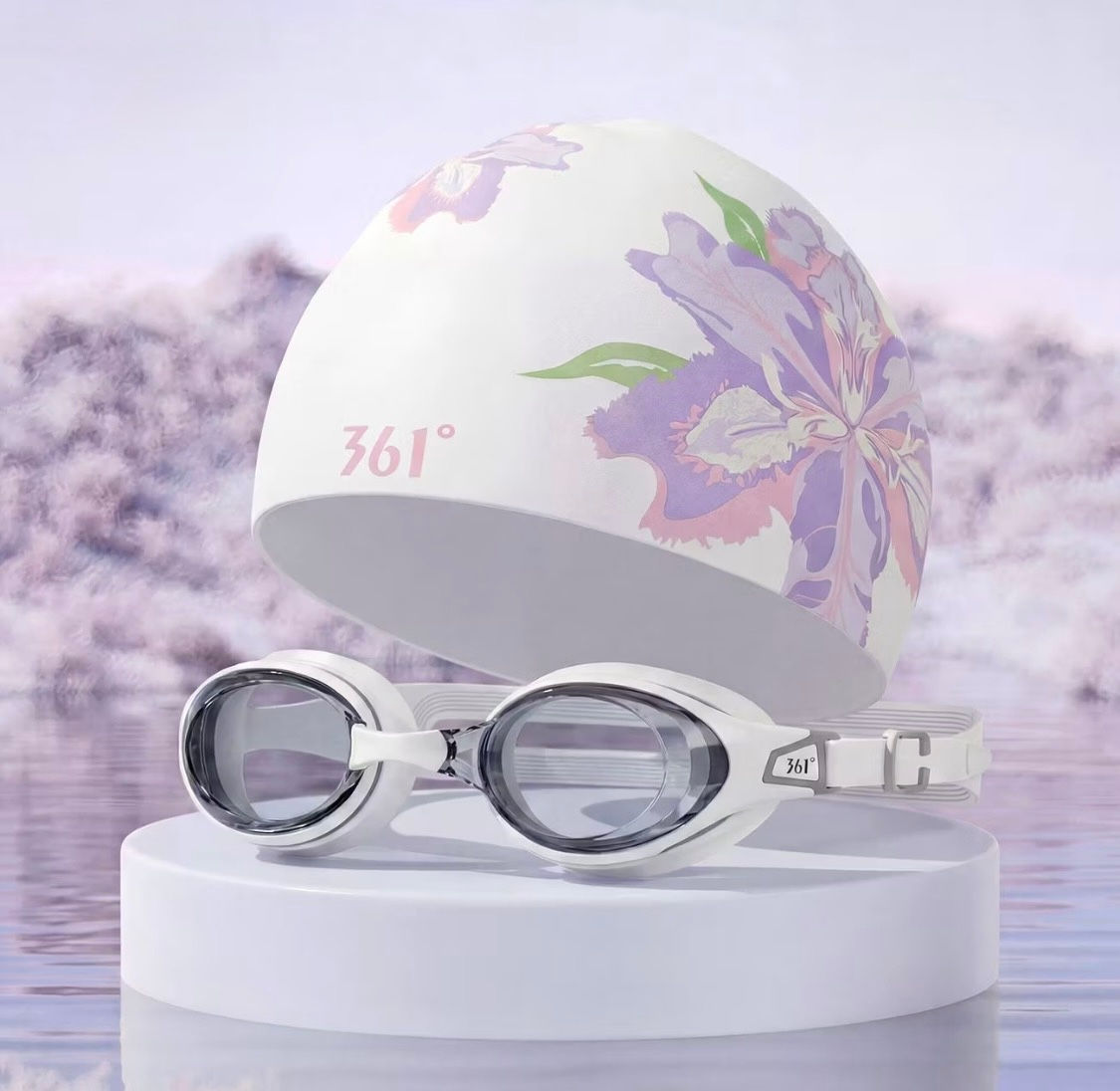 Silicone Swim Cap and Goggles Set