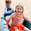 Thumbnail: Kids' Striped 3-Piece Swimsuit Set: The Dopamine Dri3p