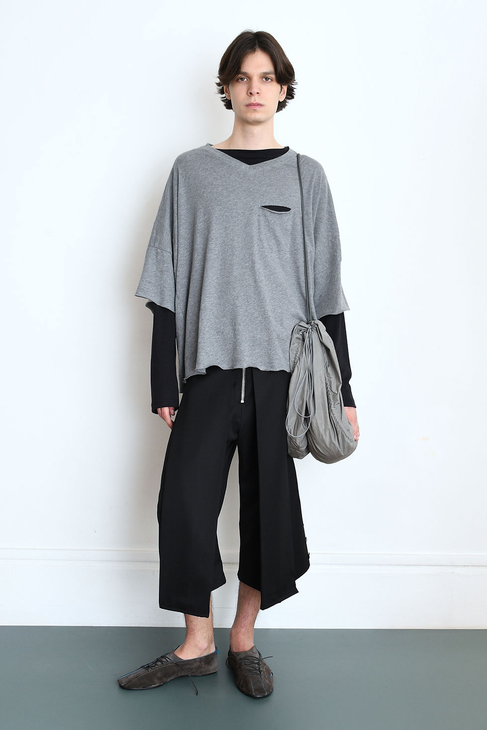 Thumbnail: Double Layered Jersey (grey/black)