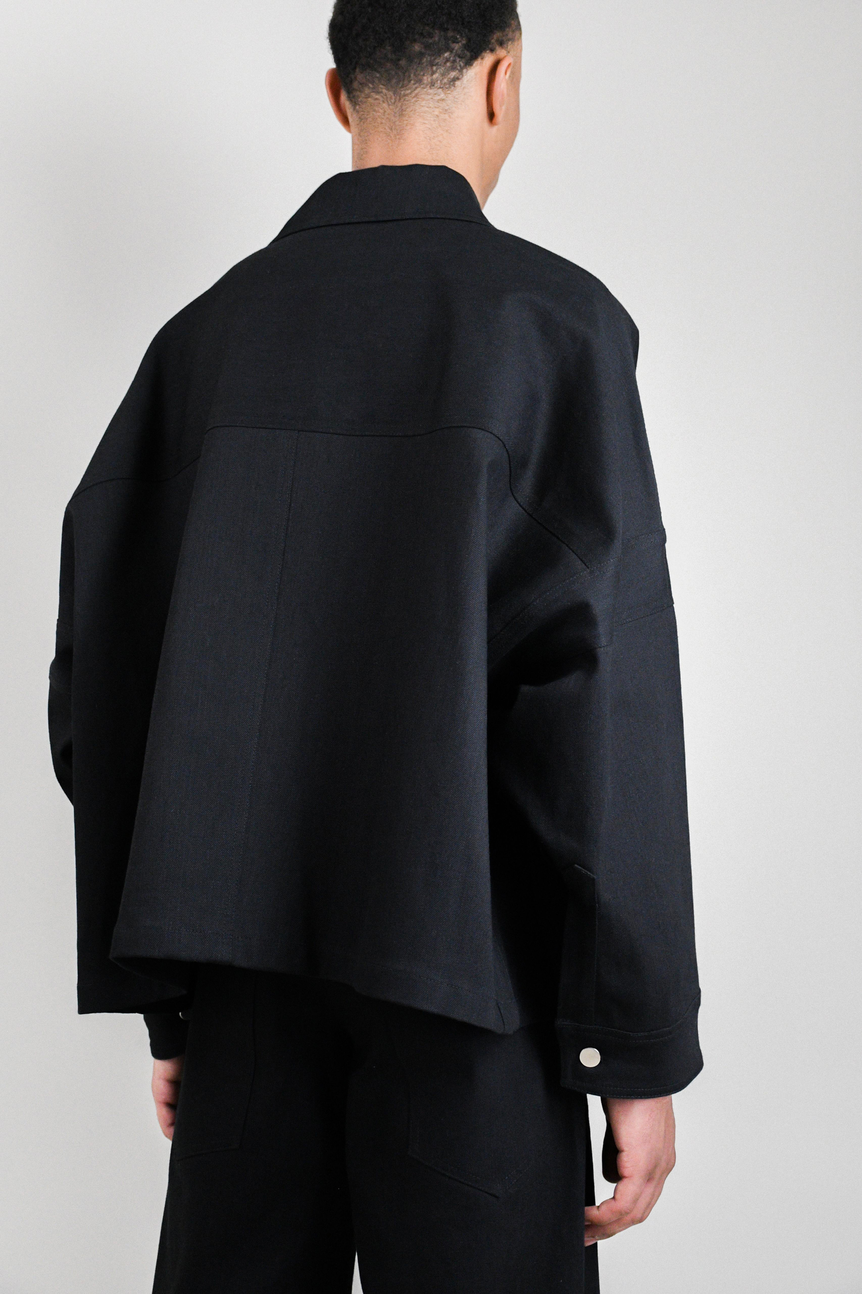 Twisted Cuff Denim Jacket (black)