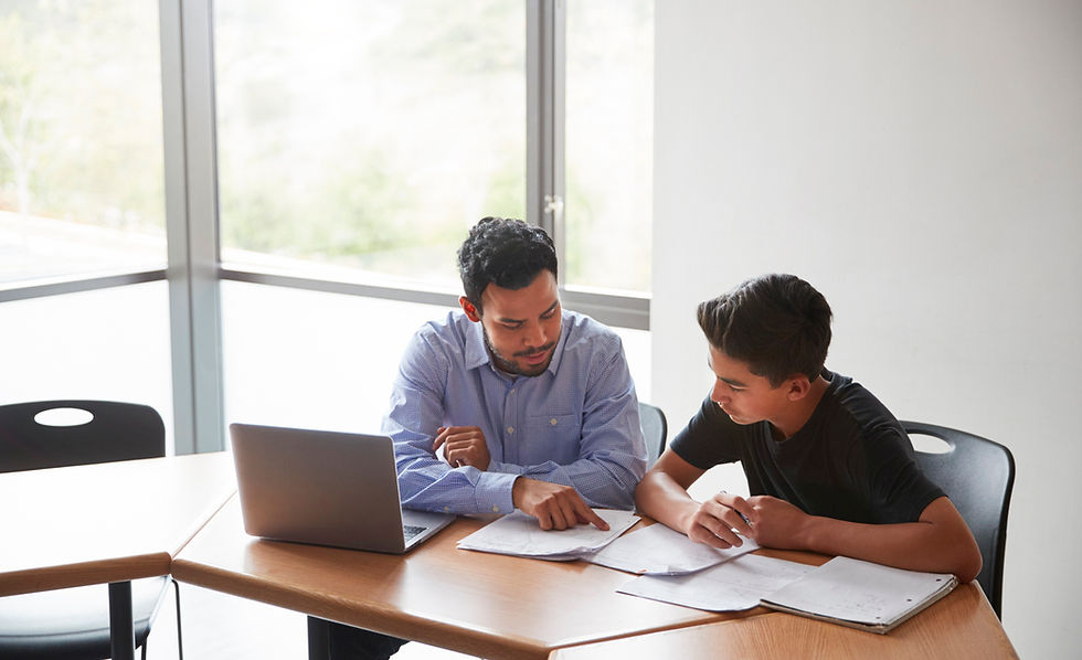 Professional Tutor Helping Student With Homework