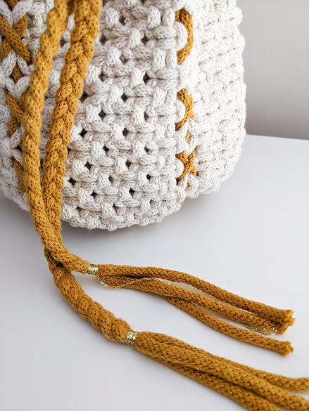 Détail sac en macramé - tutoriel ikilineart