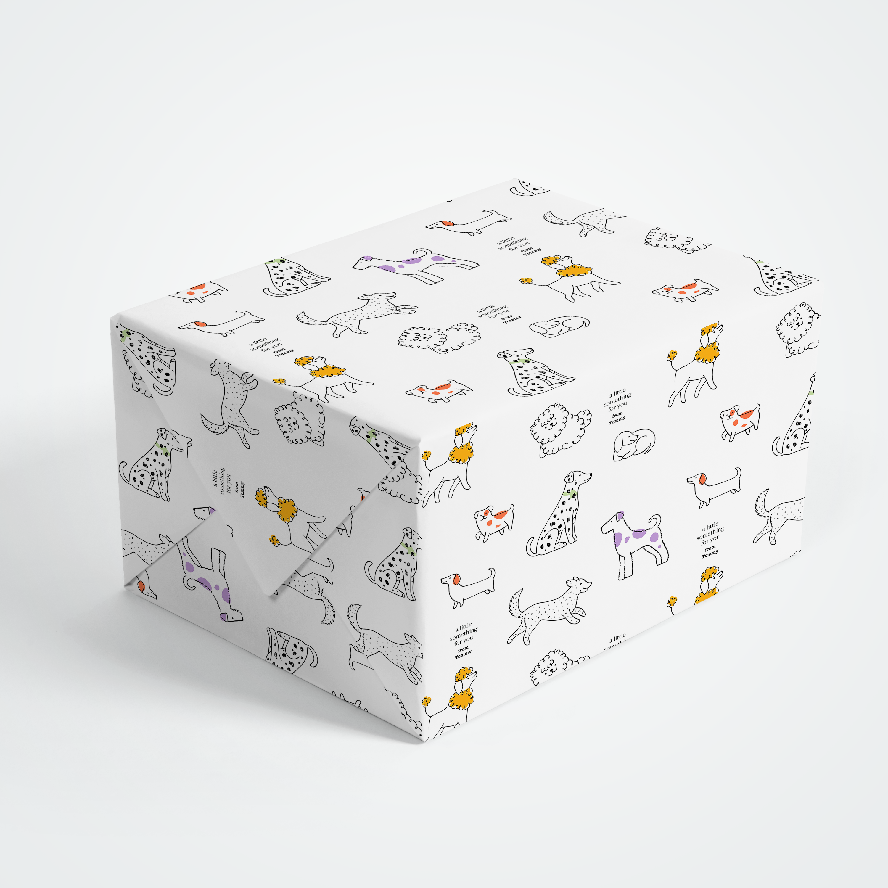 Playful Dogs Personalized Gift Wrap Sheets