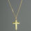 Thumbnail: Personalised 9ct Gold Cross with Sterling Silver Heart & CZ Necklace