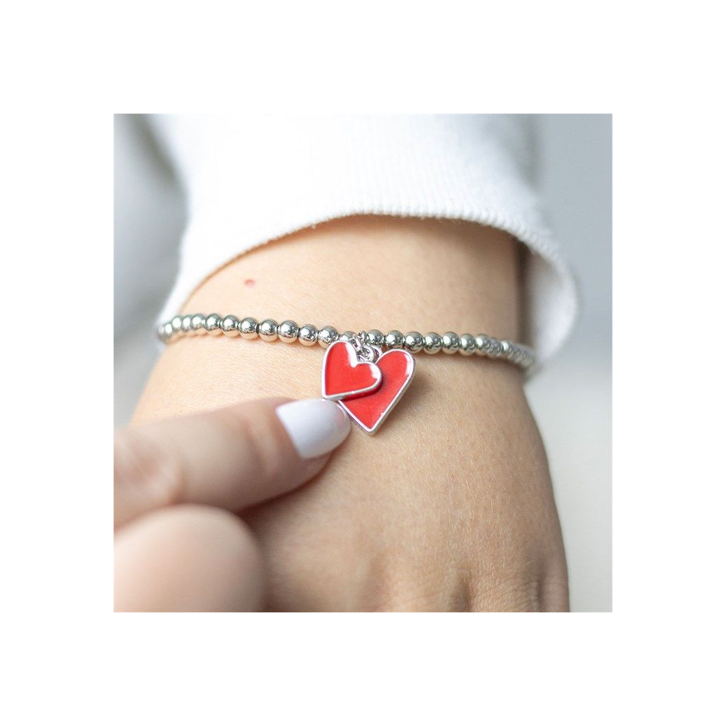 ALL YOU NEED IS LOVE BEADED HEART CHARM BRACELET