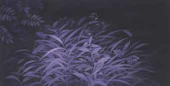 이순애, 거닐다, 44.5x87cm, 천에채색, 2020
