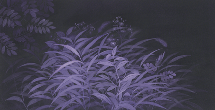 이순애, 거닐다, 44.5x87cm, 천에채색, 2020