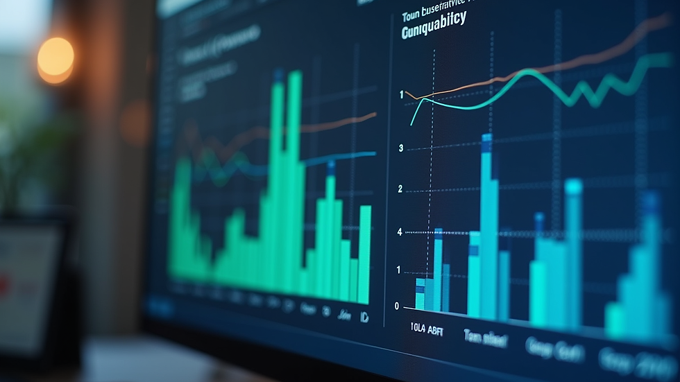 Close-up view of a computer screen displaying compliance dashboard