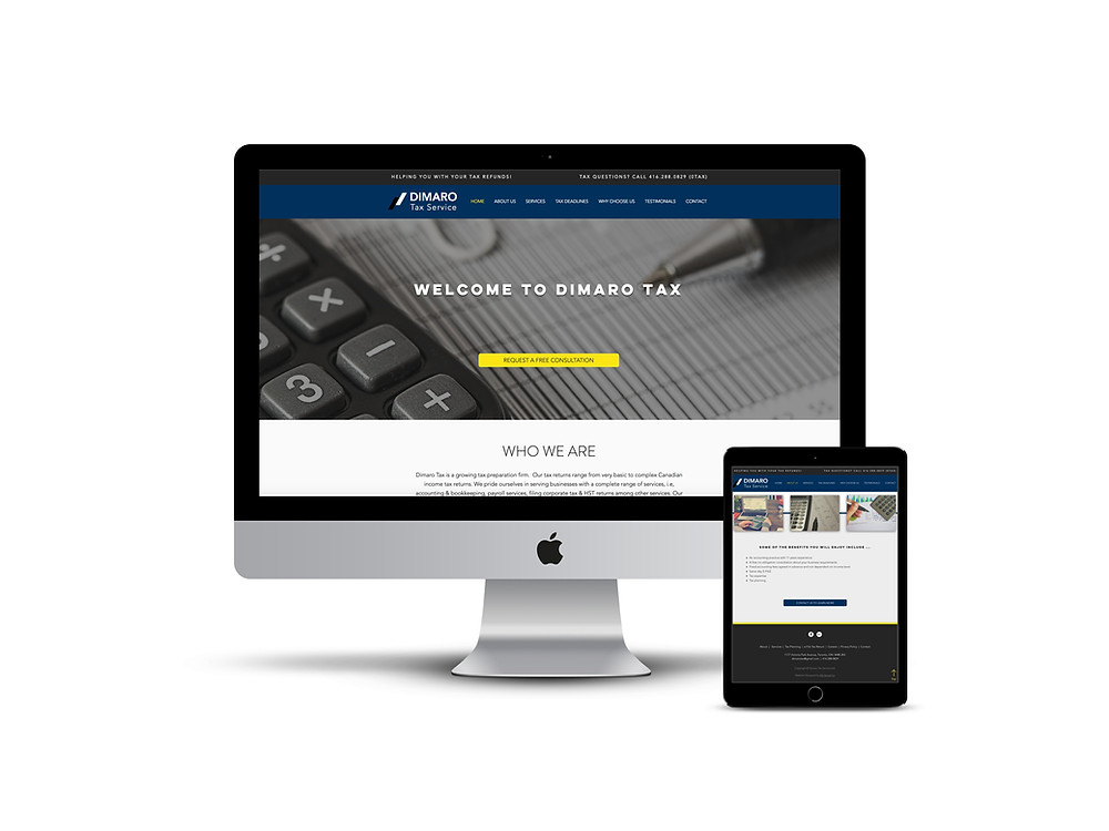 Dimaro Tax Services web design by AG Social Co