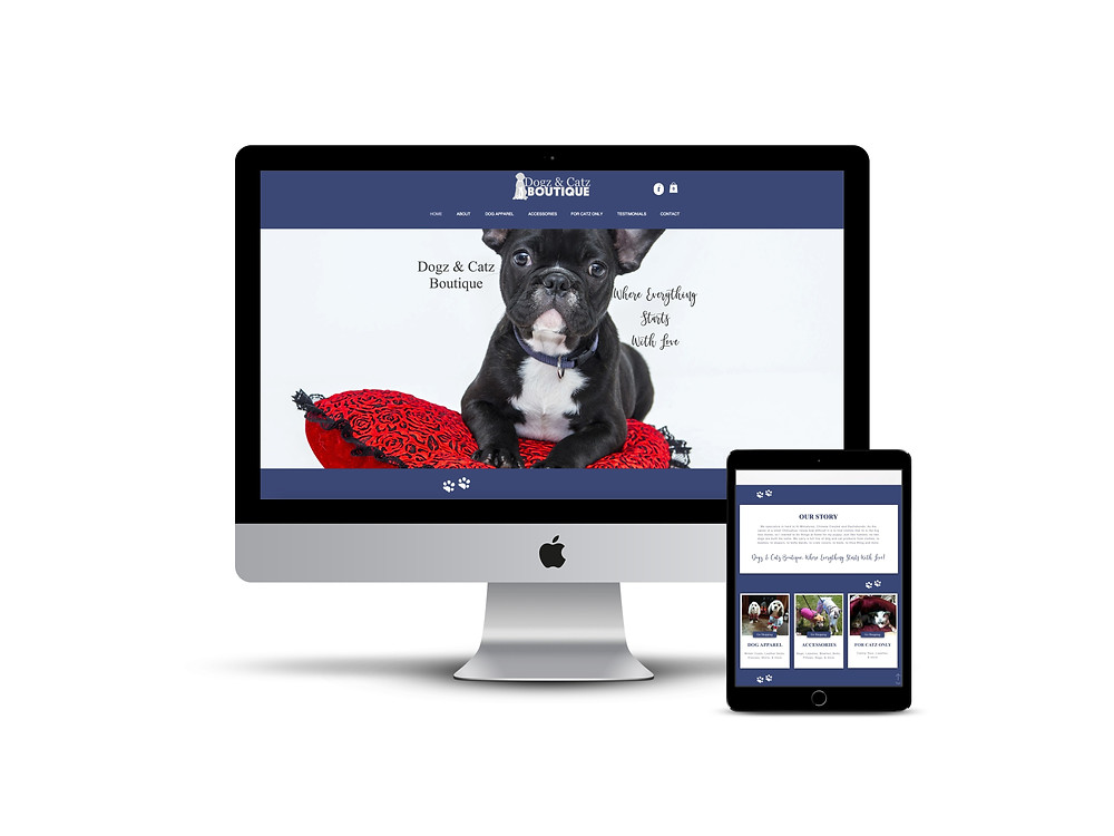 Dogz & Catz Boutique web design by AG Social Co