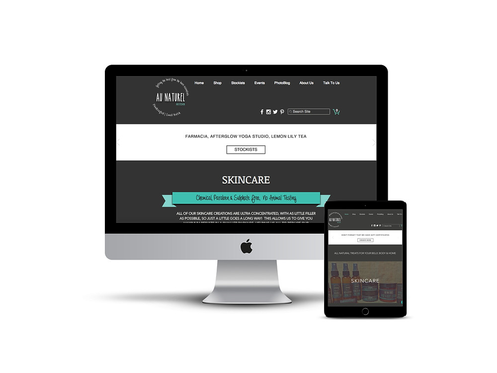Au Naturel Artisan web design by AG Social Co