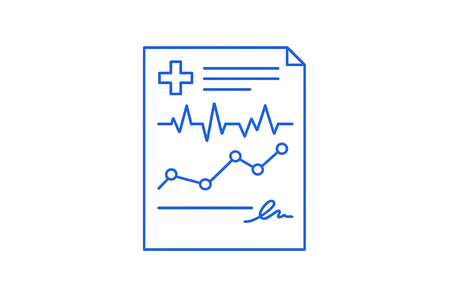אייקון של מסמך רפואי עם גרף, המייצג את הדיווח המפורט, פענוח הביופסיות והעדכונים הטכניים הישירים בין ד"ר דורפמן לרופא המפנה