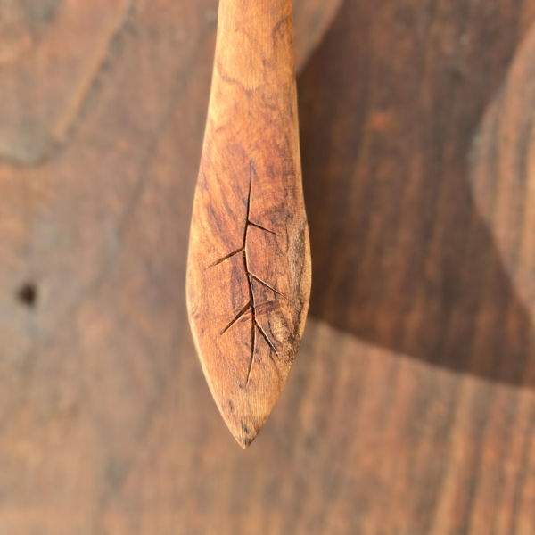 Leaf Pattern Hand Carved Maplewood Spoon