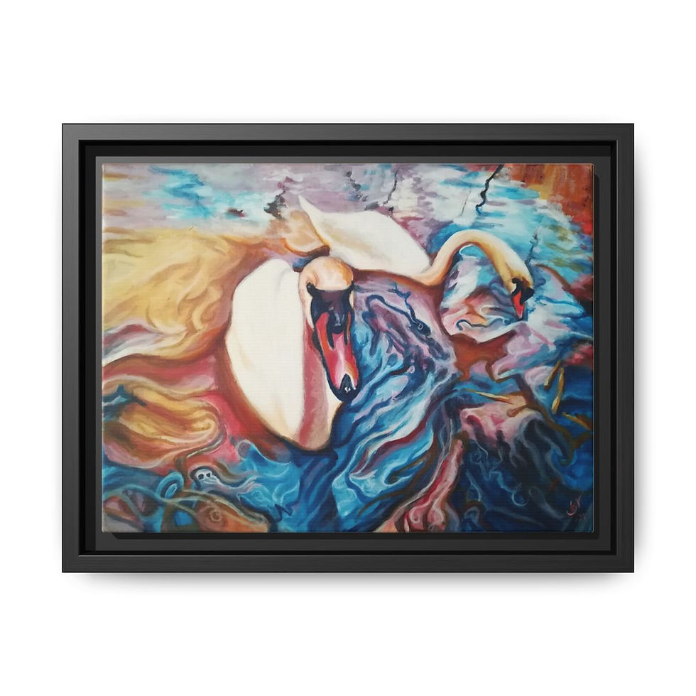 Swans in Lillsjön, Framed (Print)