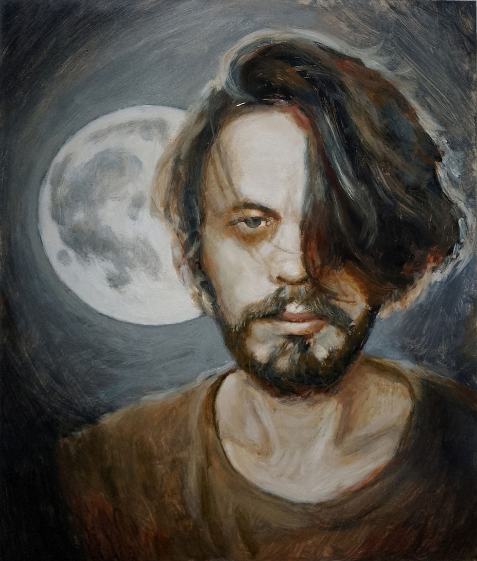 Self Portrait and Moon