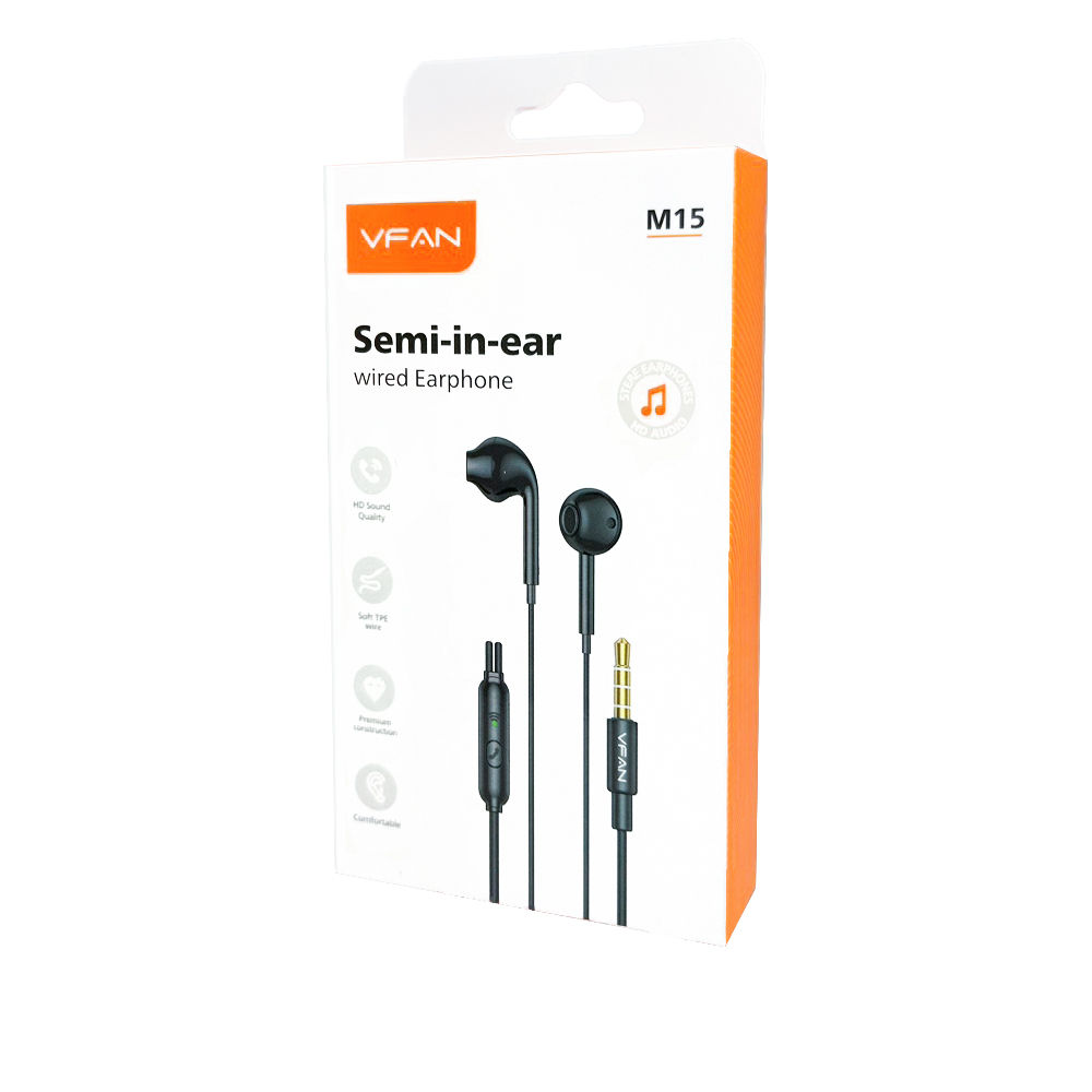 VFAN M15半入耳式全兼容線控耳機