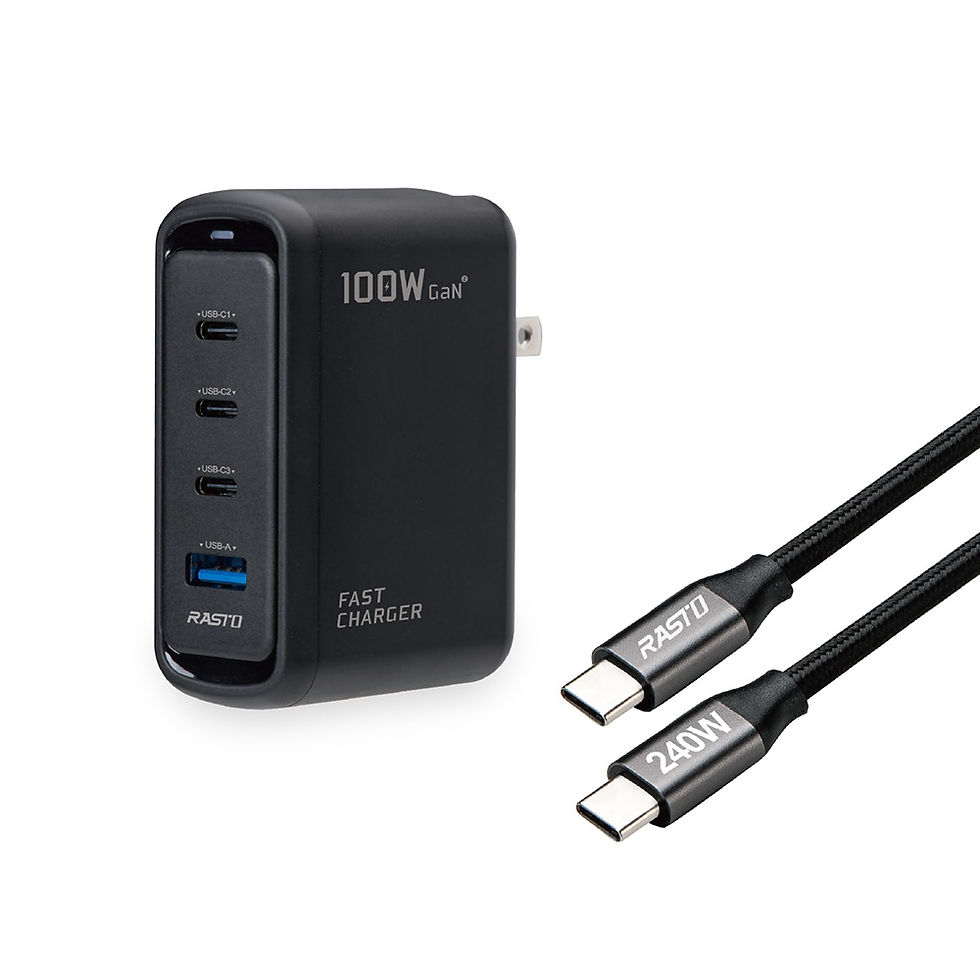 縮圖：RASTO RB53 100W 二代氮化鎵Pro 1A3C +240W CC充傳組