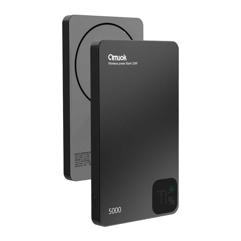 縮圖：amuok雲薄數顯磁吸5000mAh無線行動充