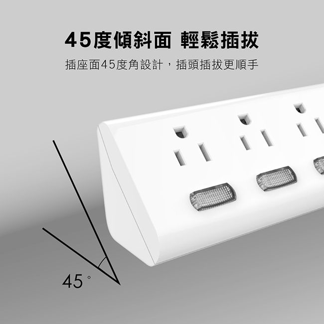 縮圖：KINYO CGT366-6 6開6三角延長線質感白