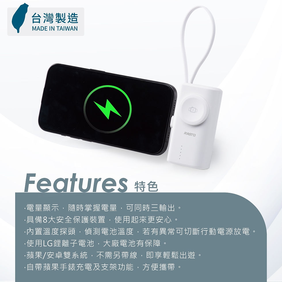 縮圖：RASTO RB56 20W快充四合一行動電源(MIT)