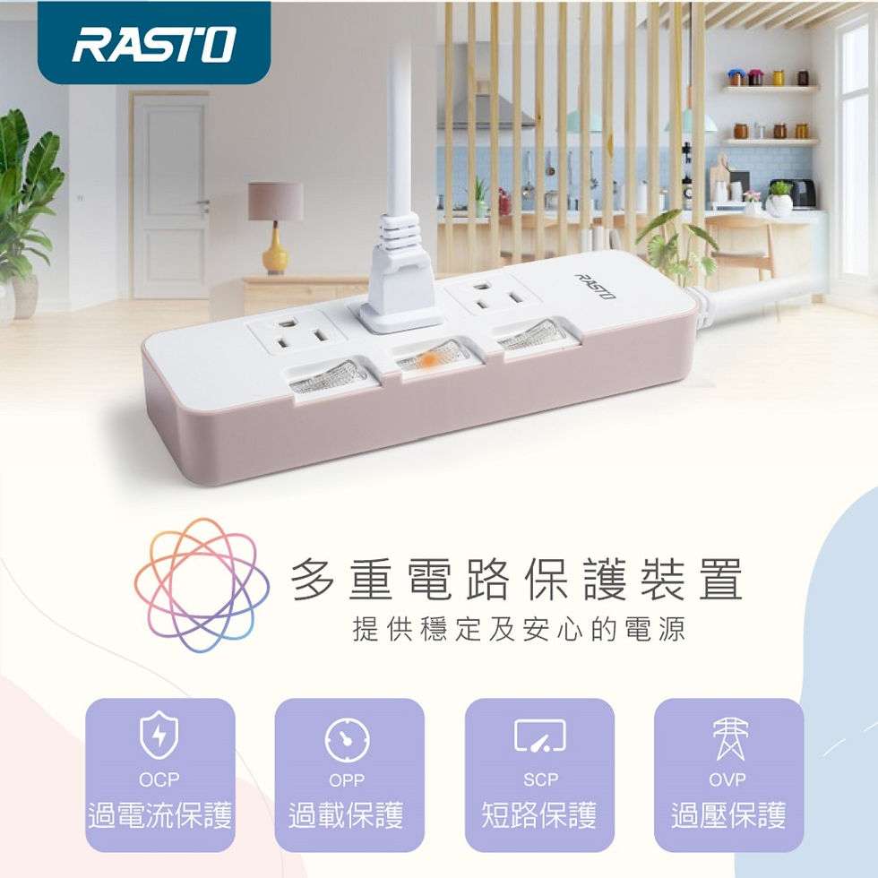 縮圖：RASTO FE4 四開三插三孔延長線 1.8M