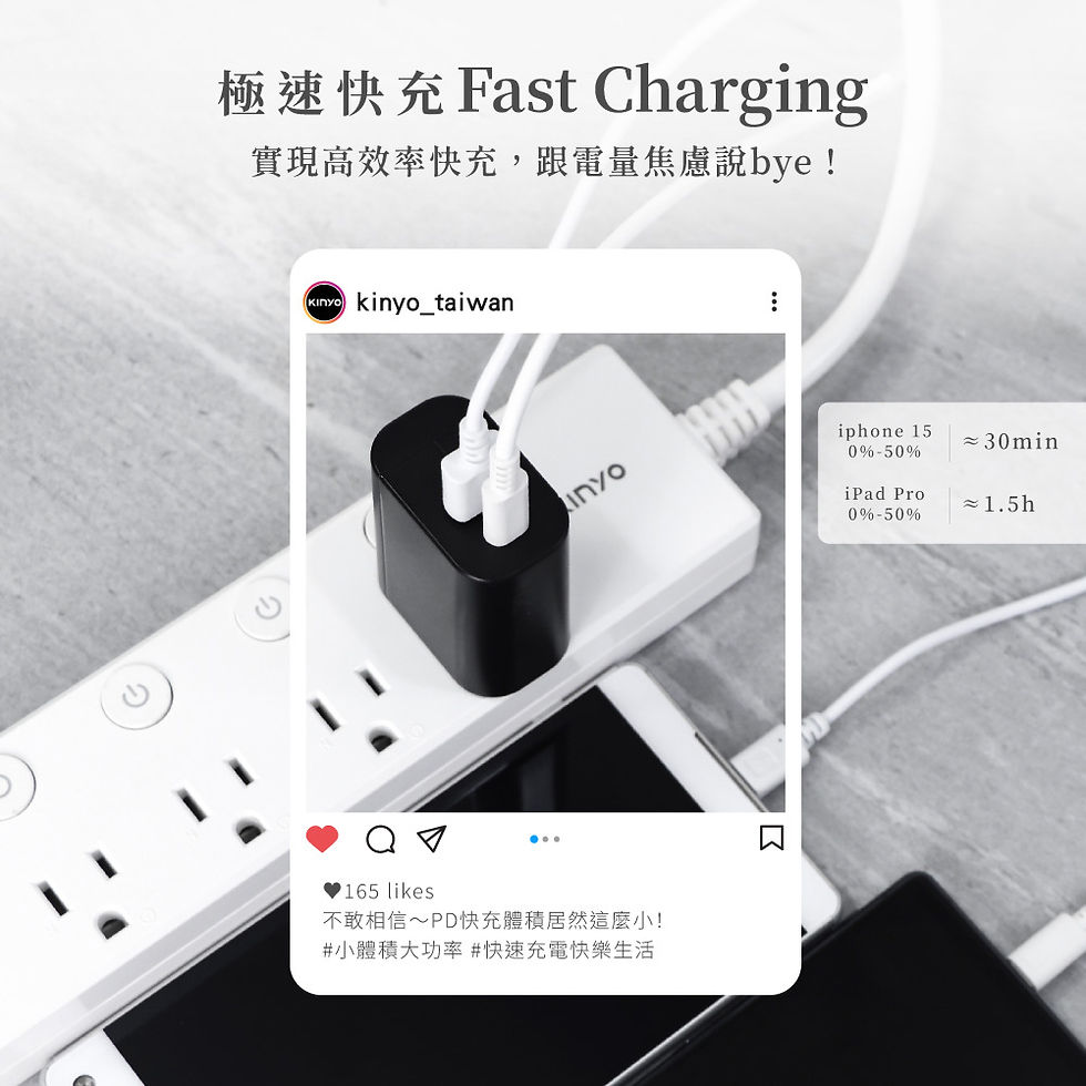 縮圖：KINYO PDCB-002B雙孔充電器20W