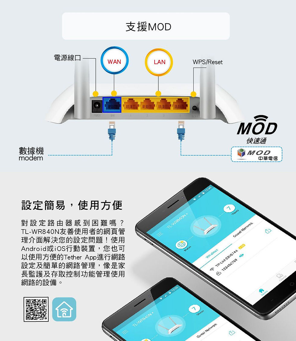 縮圖：TP-Link TL-WR840N 300Mbps 無線網路wifi路由器 的副本