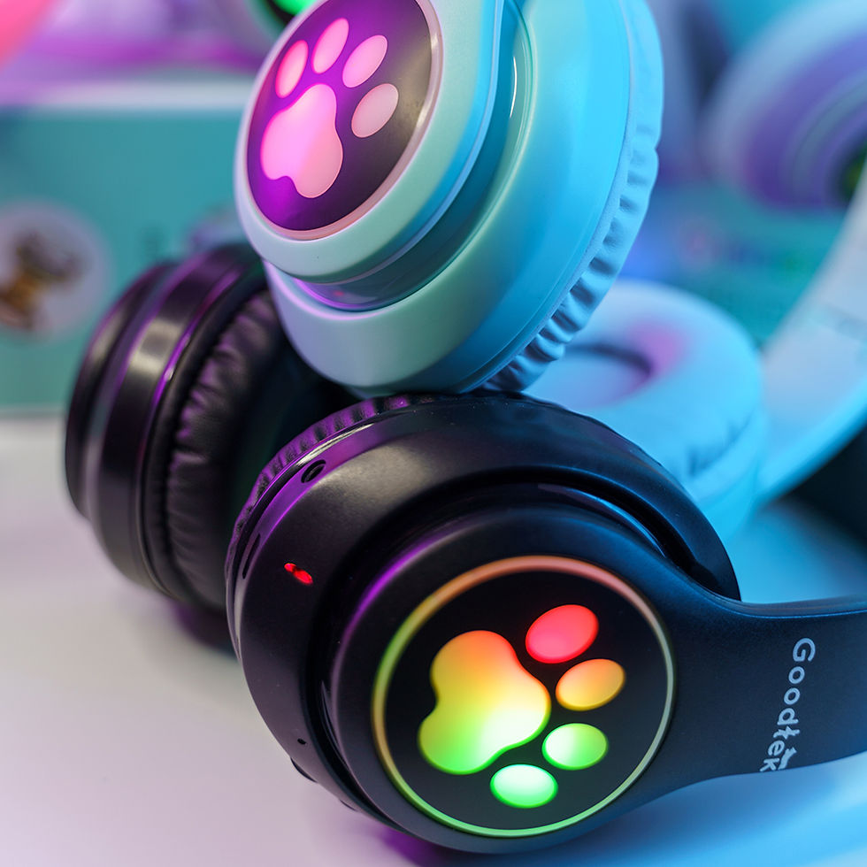 縮圖：Goodtek BT389 頭戴式貓耳藍芽耳機(新版)