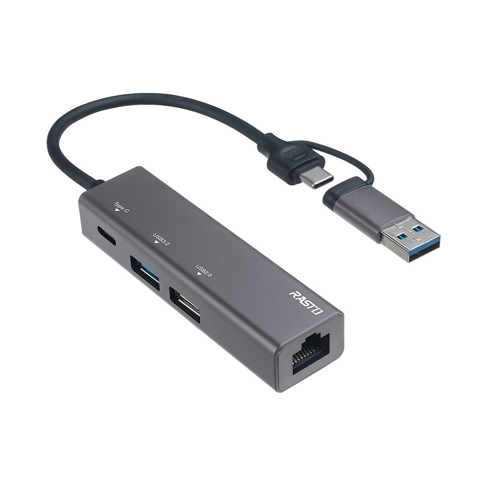 縮圖：RASTO RH12 鋁製USB3.2+RJ45高速網卡集線器
