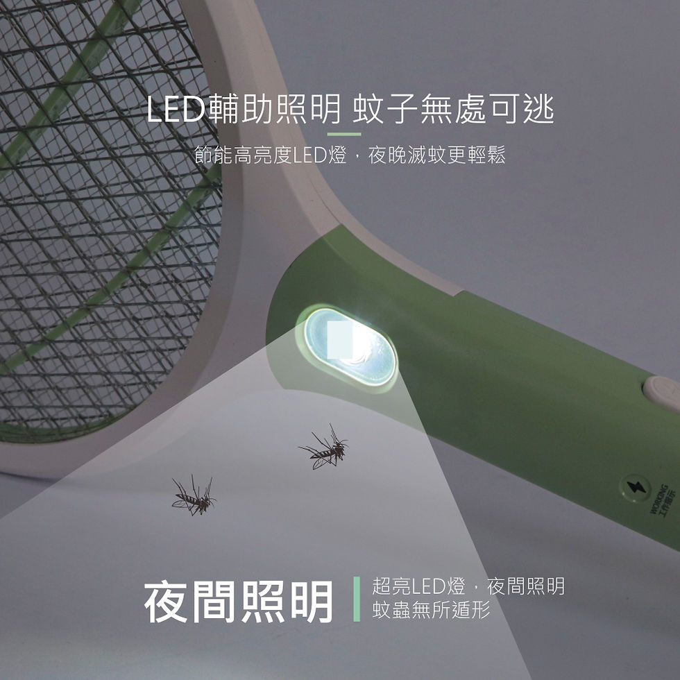 縮圖：KINYO CM-3305 充電式照明電蚊拍