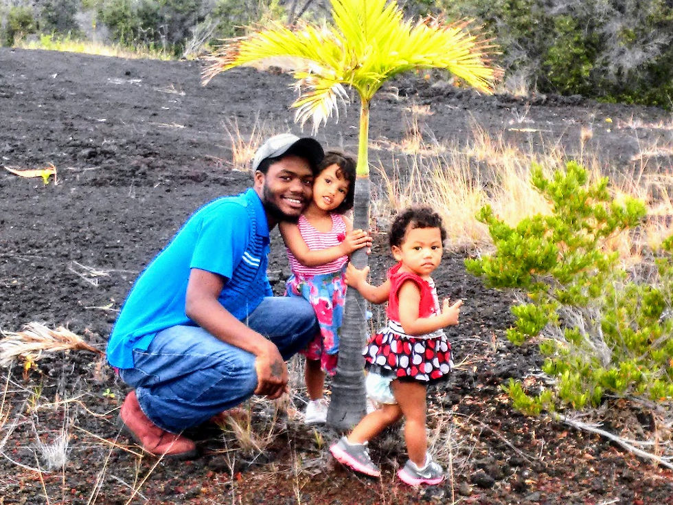 My Brother on The Ka'u Ag Land w/ the nieces(toddlers)