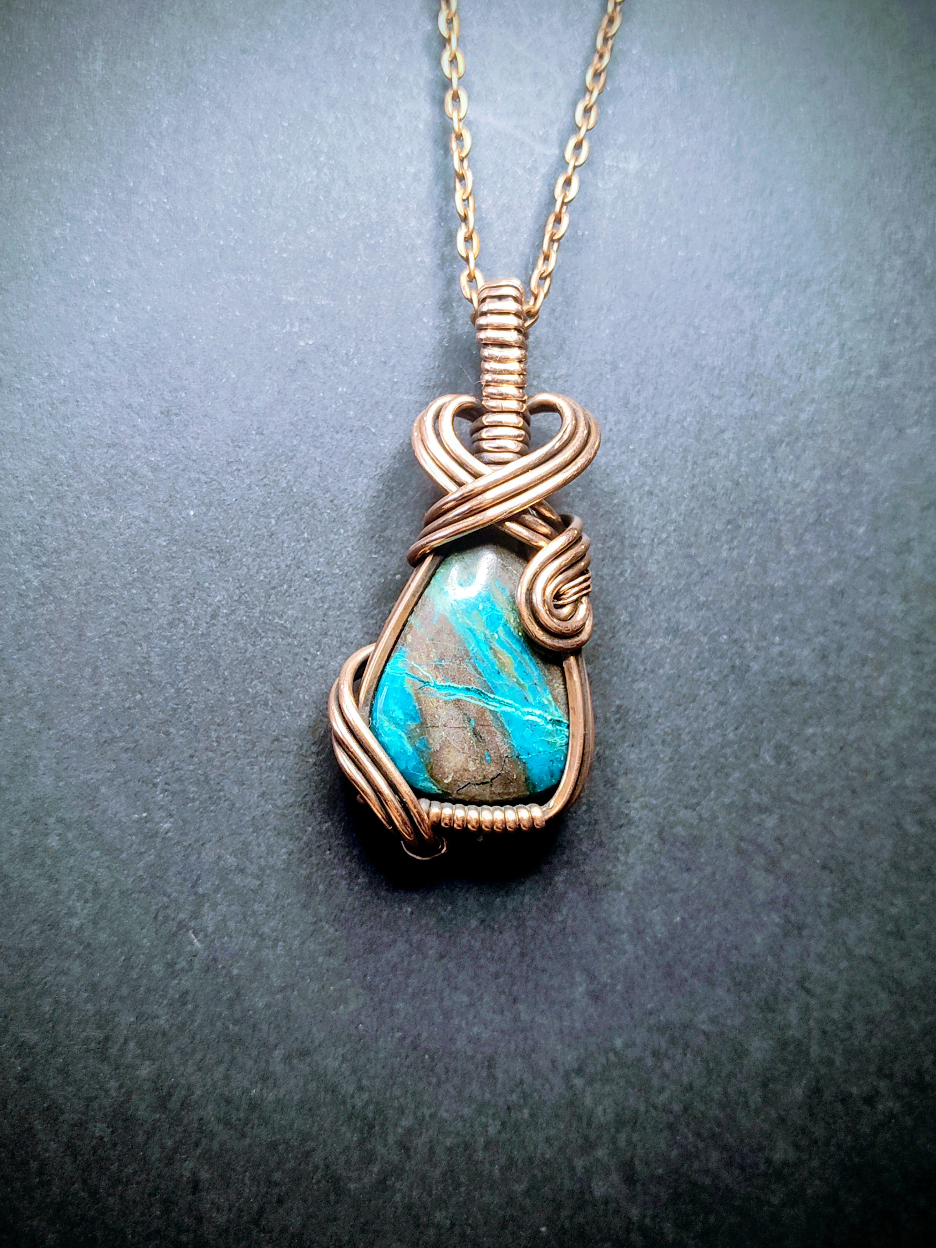 Howlite and Copper Pendant