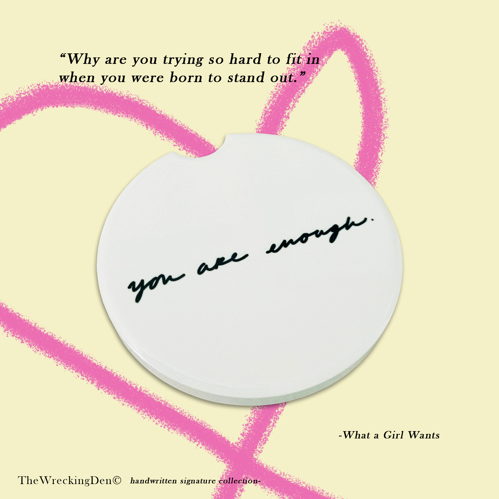 You Are Enough-Ceramic Travel Coaster (Set of 2)