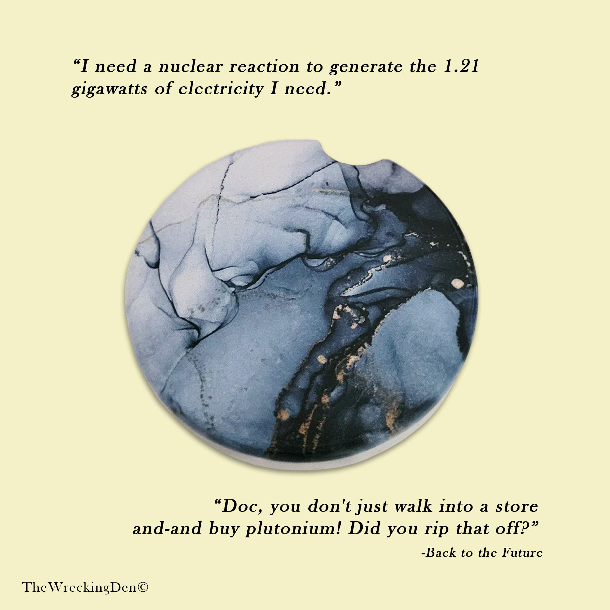 Dark Blue Current-Ceramic Travel Coaster (Set of 2)