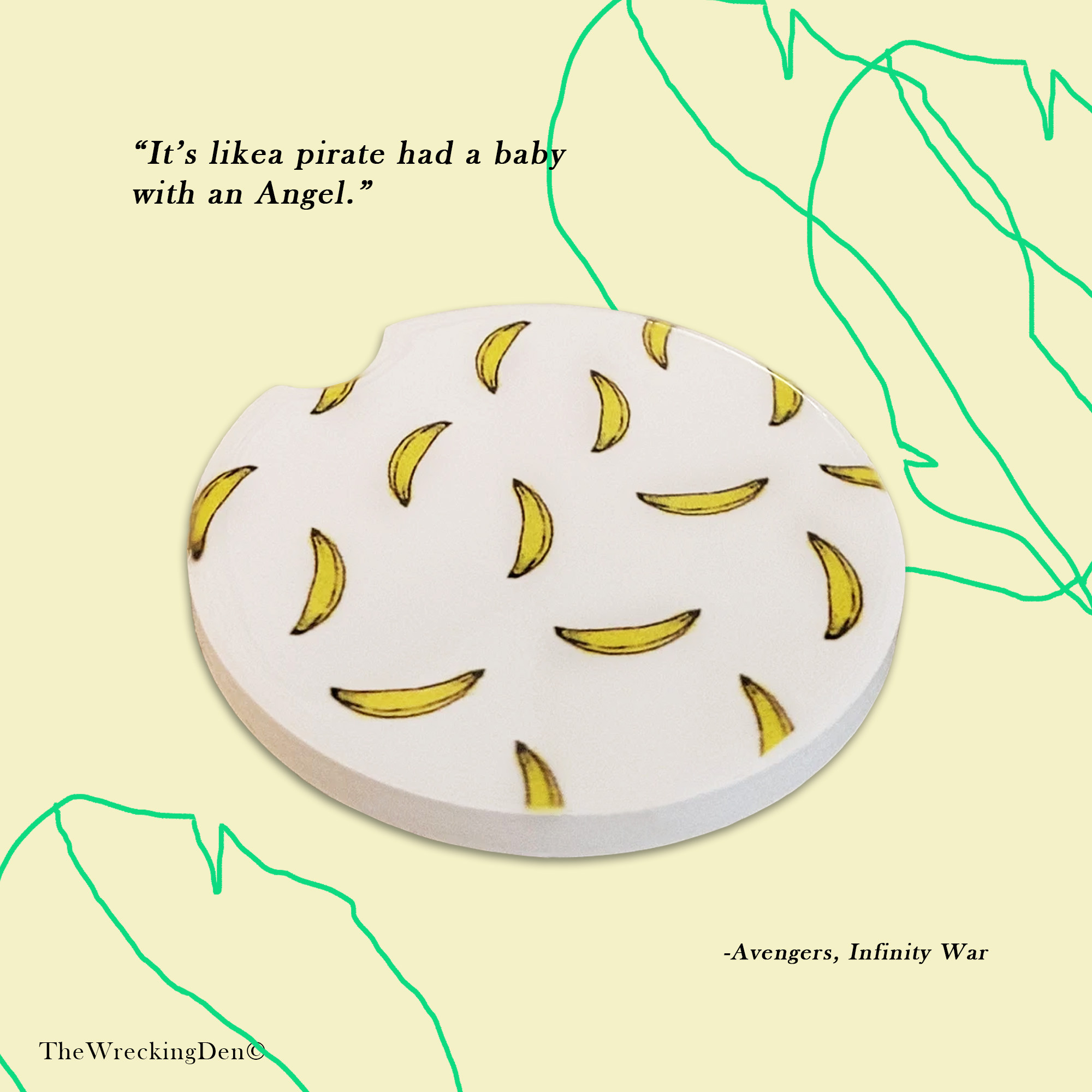 All Things Bananas-Ceramic Travel Coaster (Set of 2)
