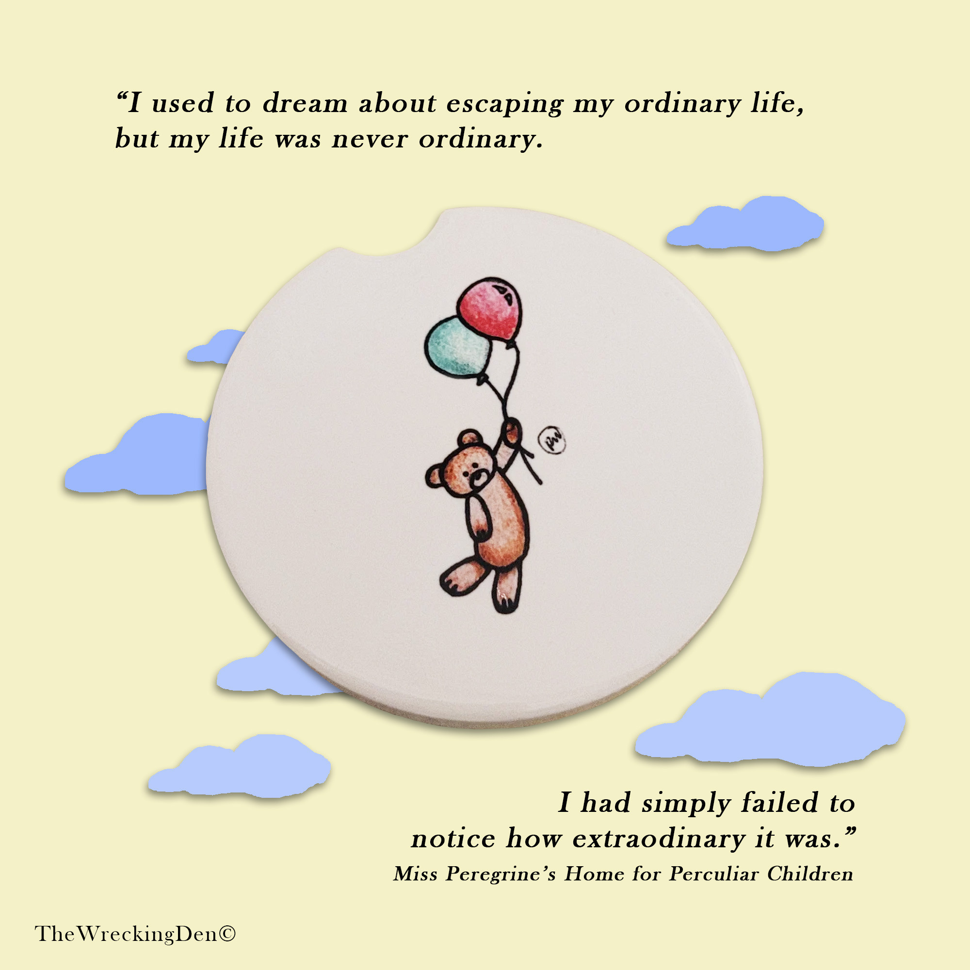 Bears & Balloons-Ceramic Travel Coaster (Set of 2)