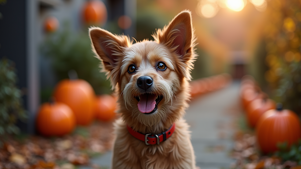 Close-up view of a Halloween-themed pet-friendly decoration