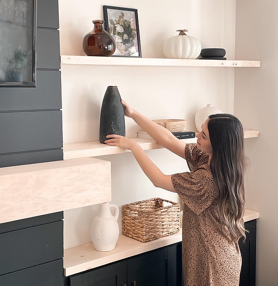 decorating shelves with different decor