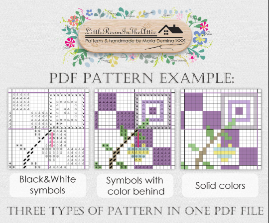 Thumbnail: Watercolor Feather Bouquet PDF cross stitch pattern
