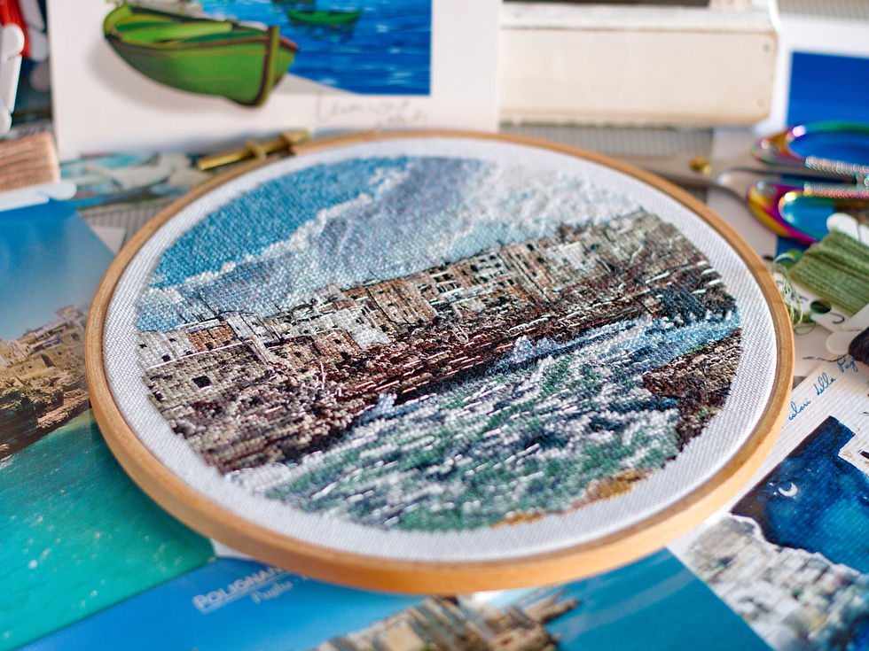 Thumbnail: Polignano A Mare Landscape, Apulia, Italy - PDF cross stitch pattern