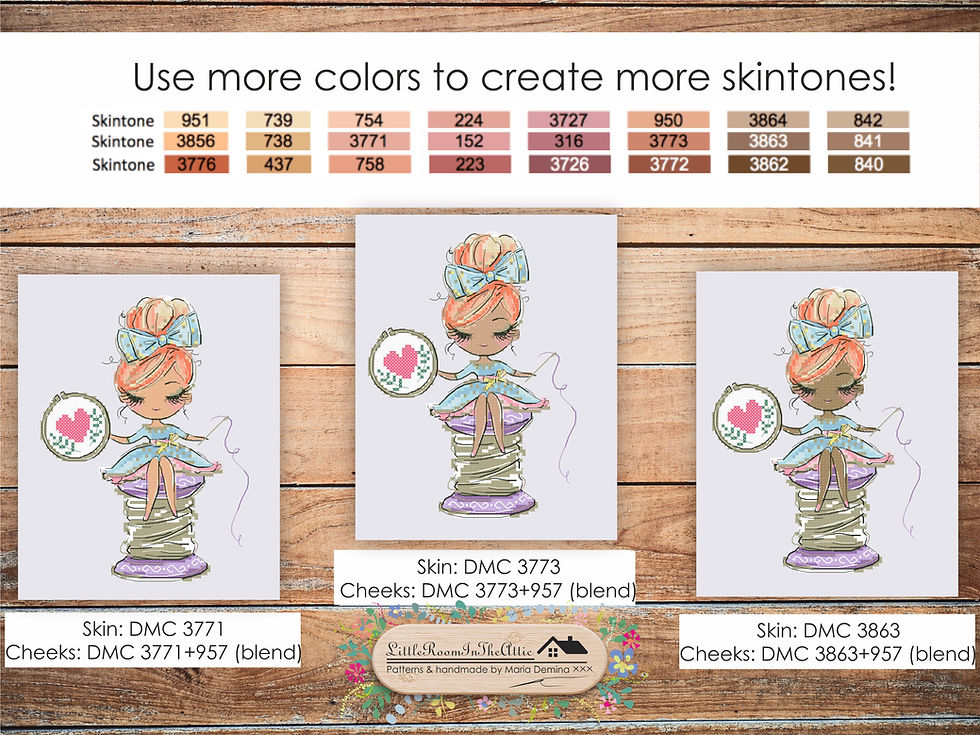 Thumbnail: The Girl and Embroidery Hoops PDF cross stitch pattern