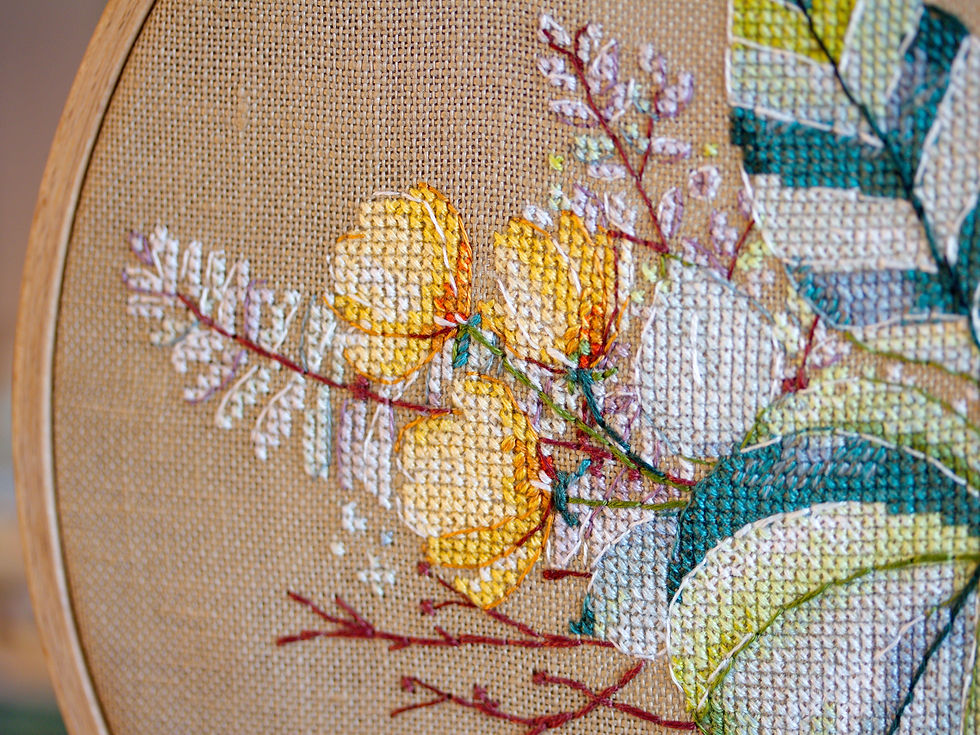 Thumbnail: Watercolor Green Bouquet I - PDF cross stitch pattern