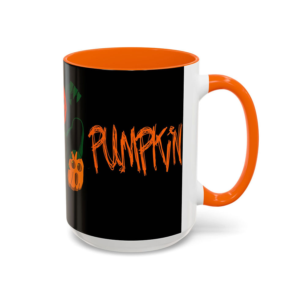 Thumbnail: Halloween Pumpkin Mug — 'Pumpkins' Orange Accent Coffee Cup