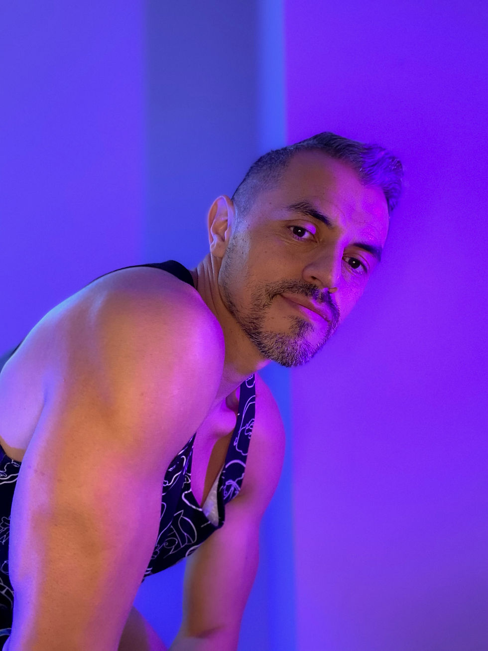 Thumbnail: lonniedraws x cristóbal and faces pattern tank top